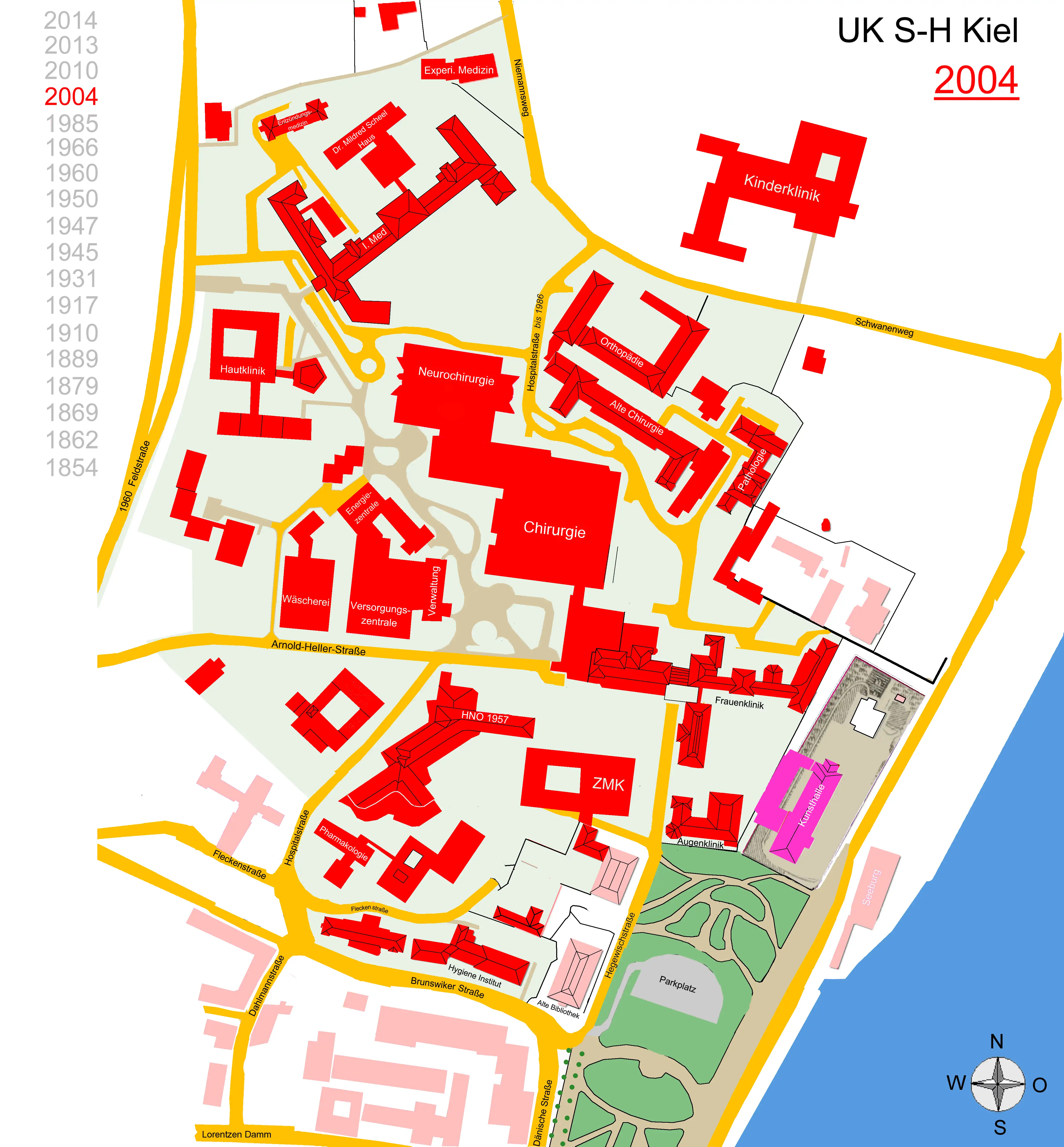 Lageplan Universit�tsklinikum Kiel-2004