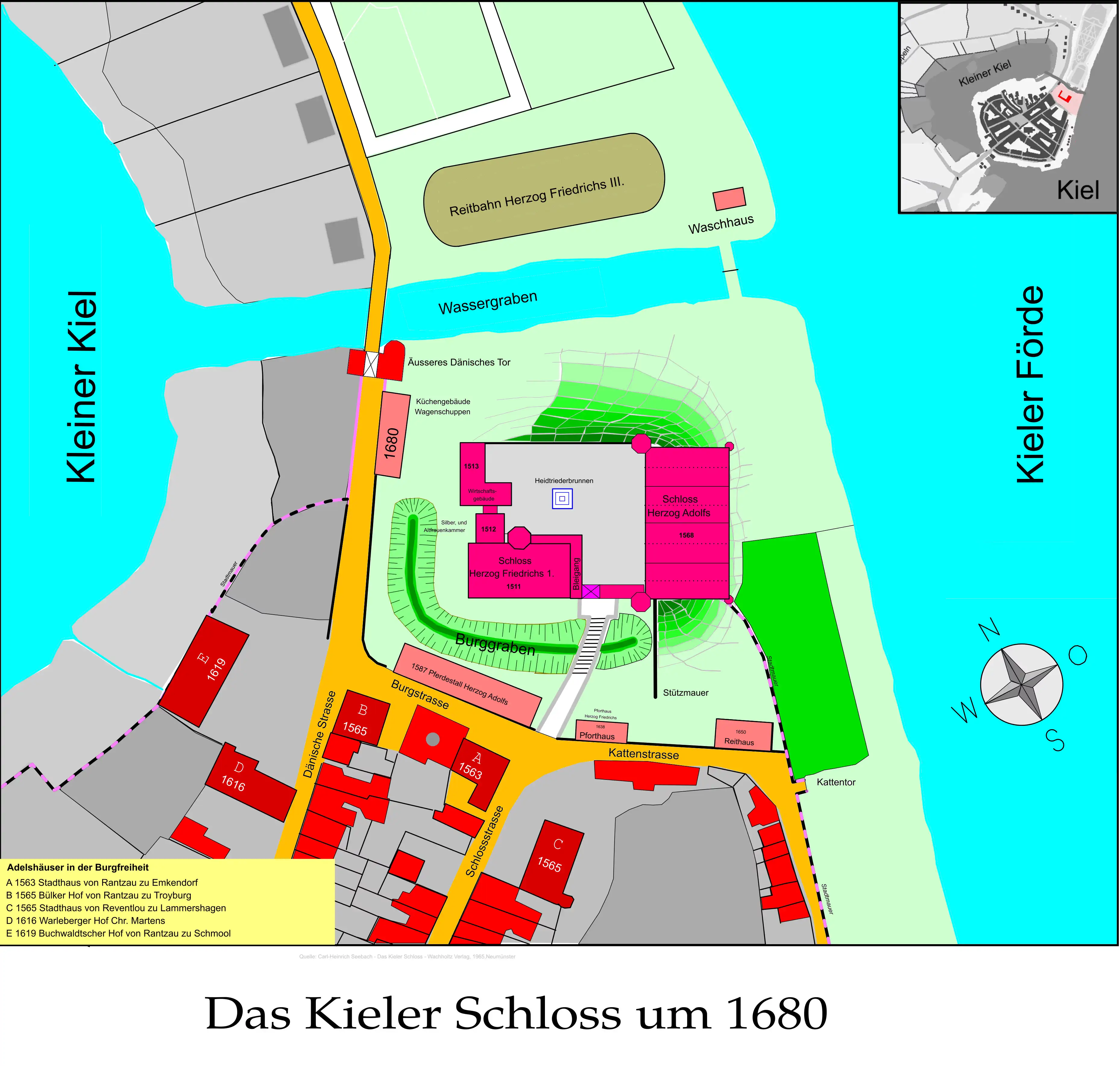 1680-Lageplan Kieler Schloss