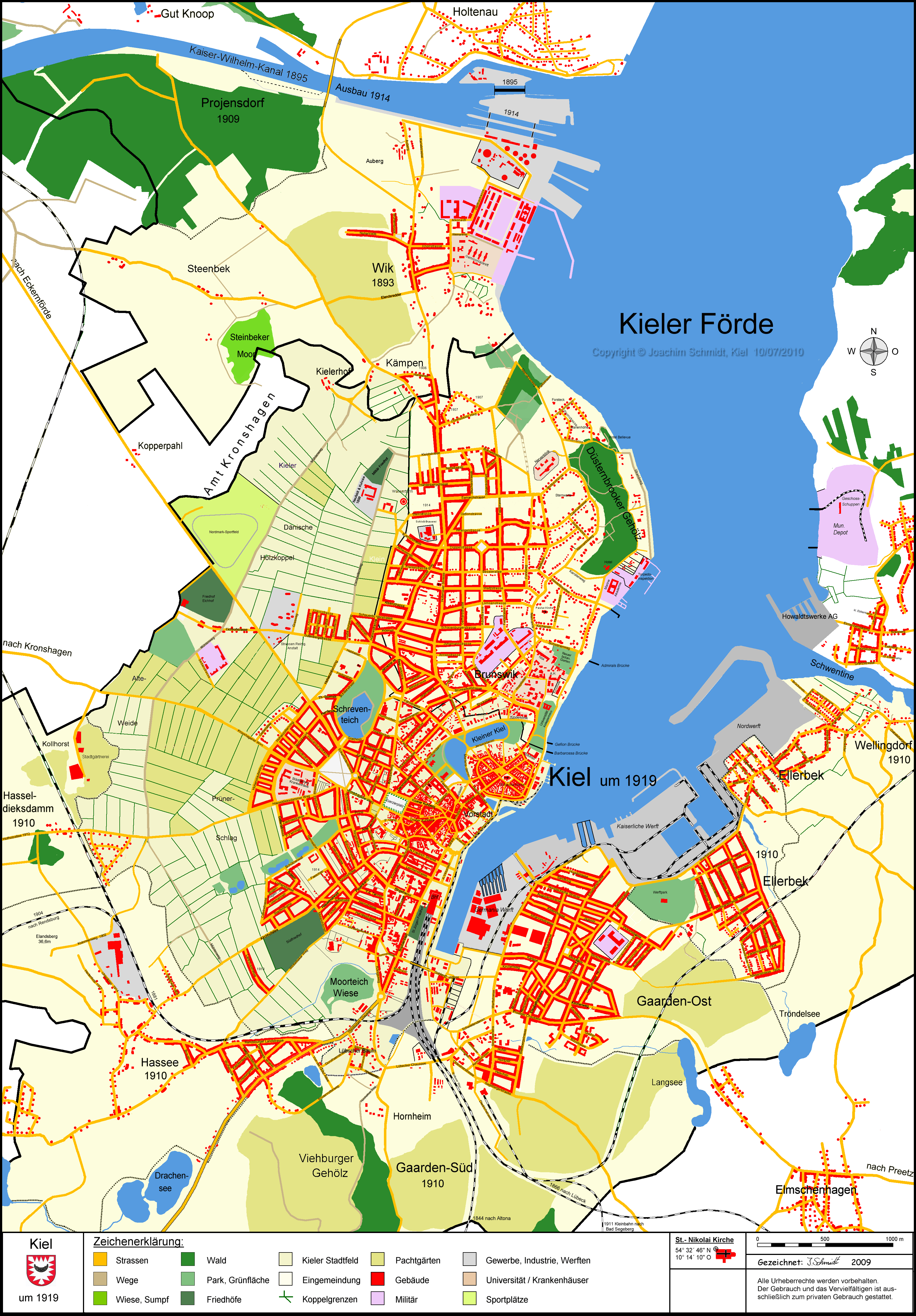 Kieler Stadtplan 1919
