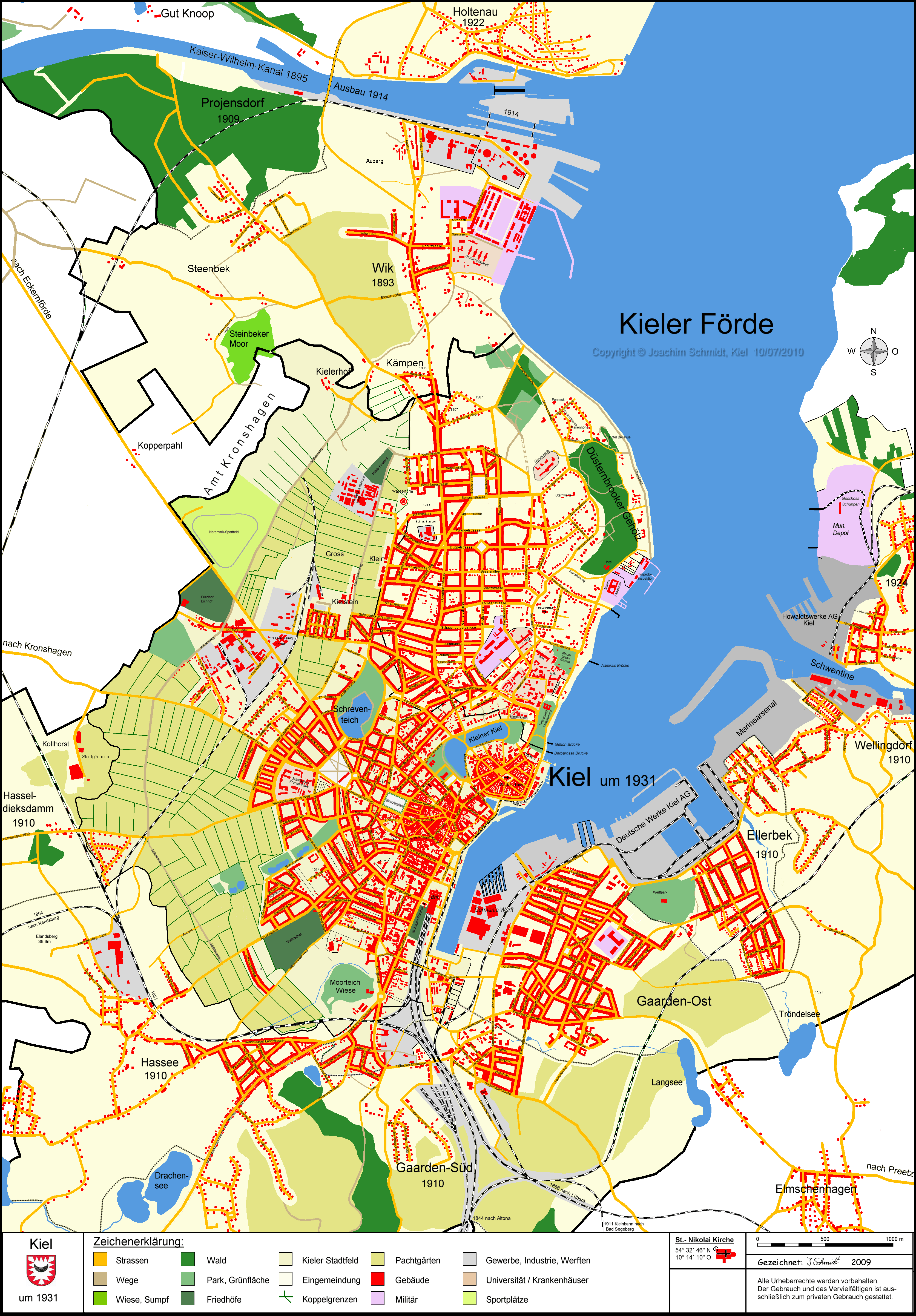 Kieler Stadtplan 1931
