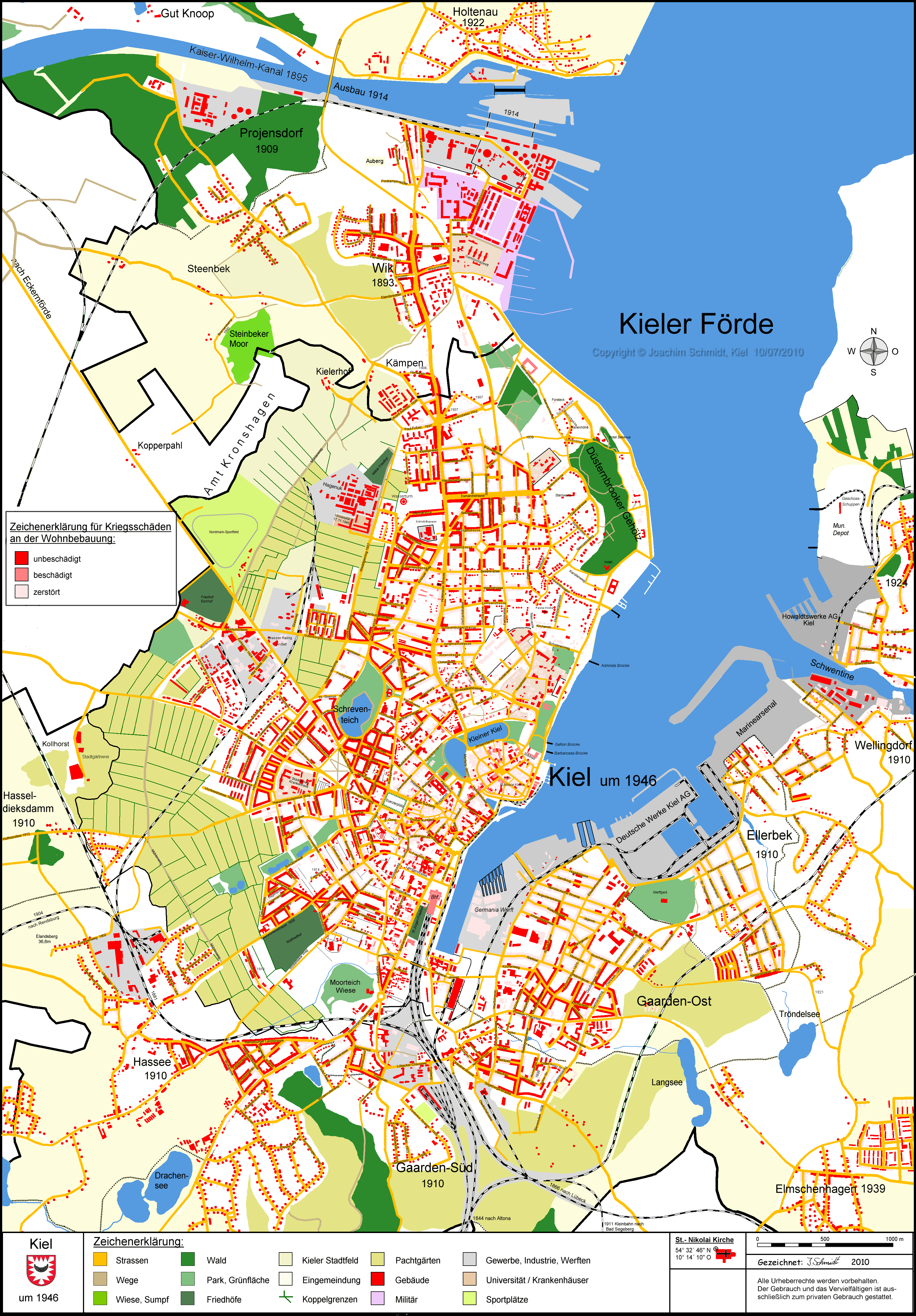 Kieler Stadtplan 1946