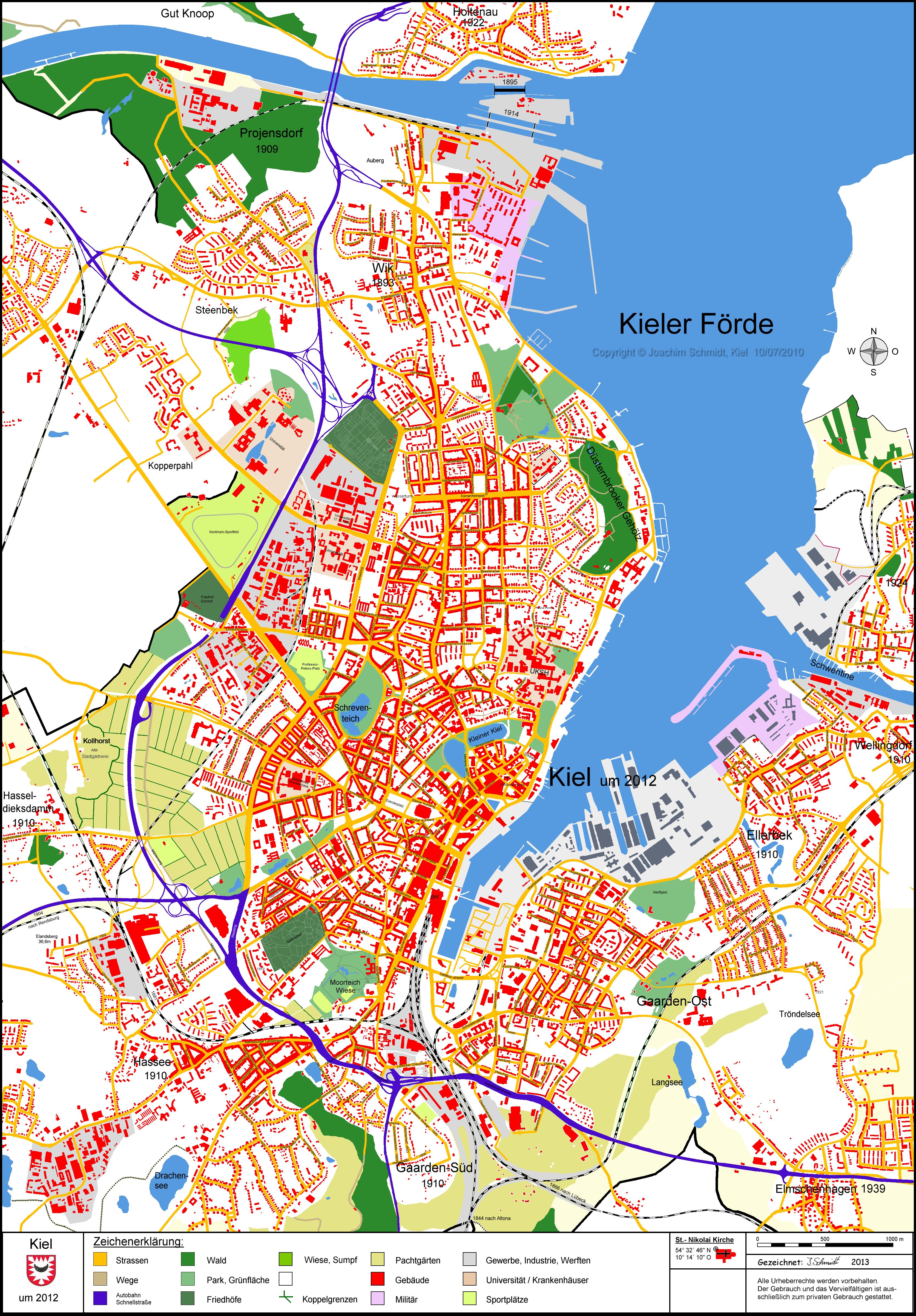 Kieler Stadtplan 2012
