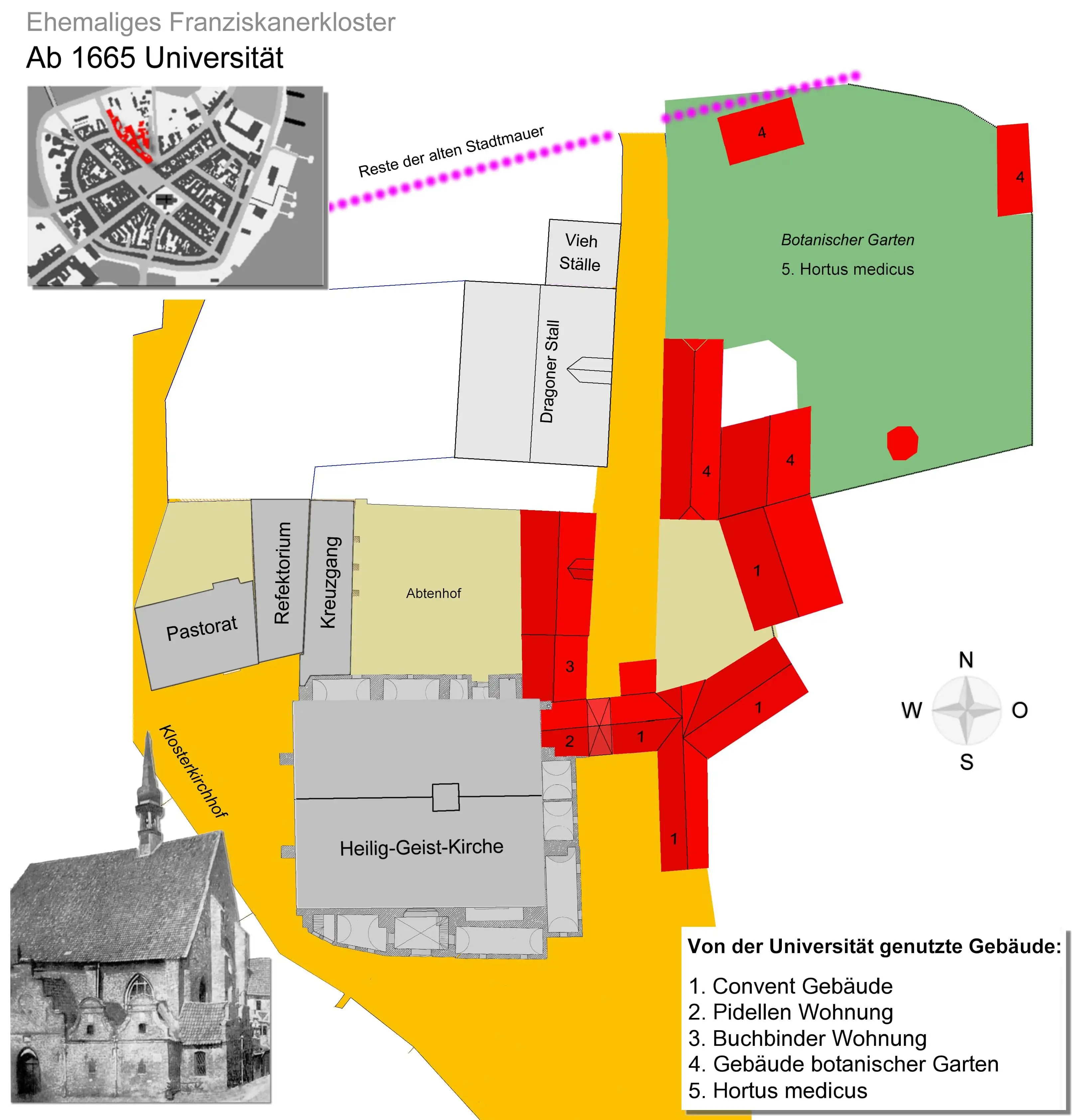 Lageplan Christian-Albrechts-Universit�t 1665