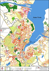 Kieler Stadtplan um 1950    