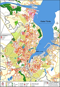 Kieler Stadtplan um 1946