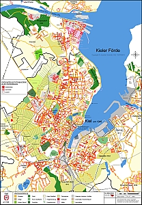 Kieler Stadtplan um 1948
