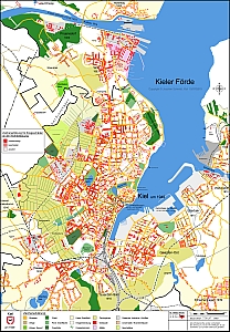Kieler Stadtplan um 1949