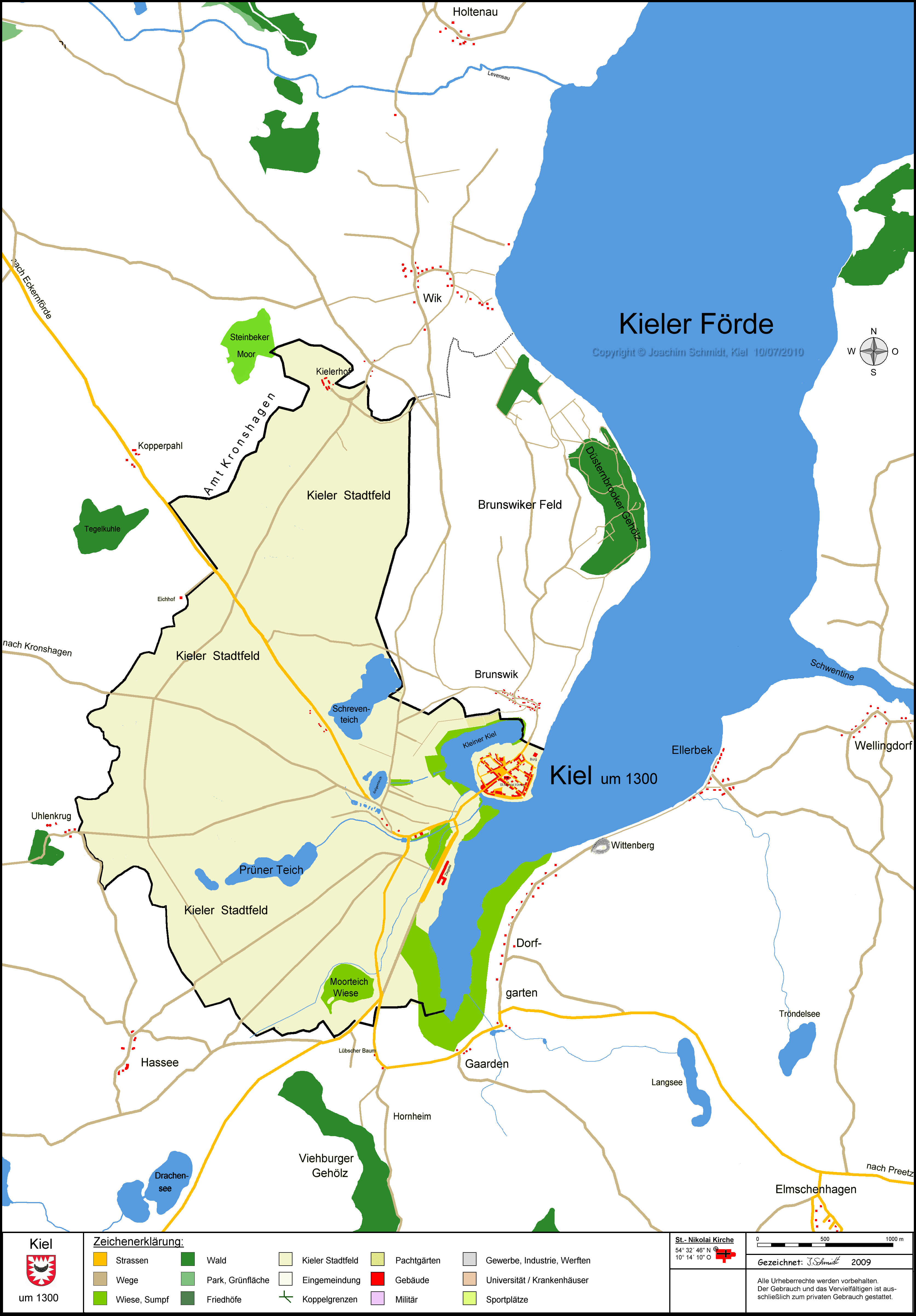 Stadtplan Kiel 1300