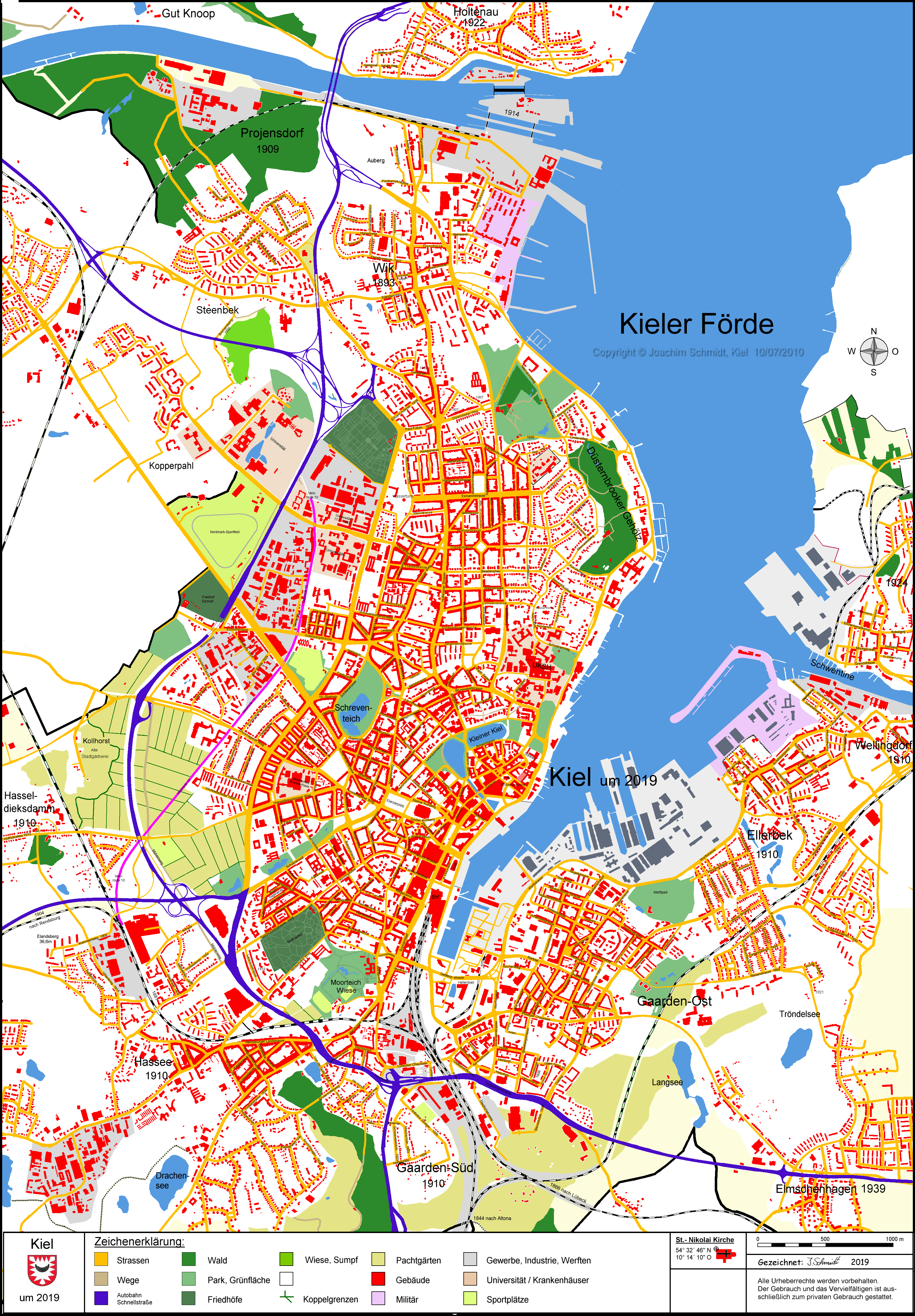 Stadtplan Kiel 2019